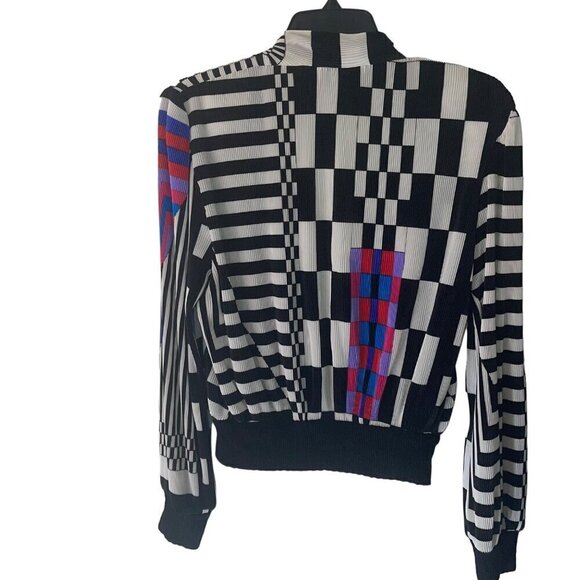 Virginie Vintage Womens Dress Jacket Size Medium Black Ensemble Midi Pleated - Picture 7 of 10